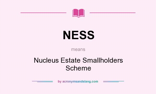 What does NESS mean? It stands for Nucleus Estate Smallholders Scheme