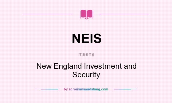 What does NEIS mean? It stands for New England Investment and Security