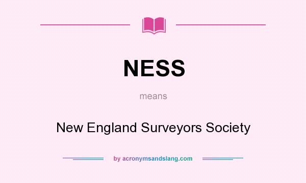 What does NESS mean? It stands for New England Surveyors Society