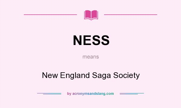 What does NESS mean? It stands for New England Saga Society