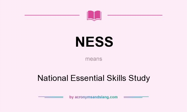 What does NESS mean? It stands for National Essential Skills Study
