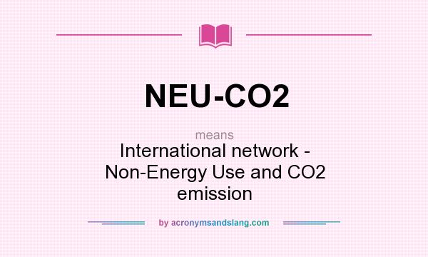 What does NEU-CO2 mean? It stands for International network - Non-Energy Use and CO2 emission