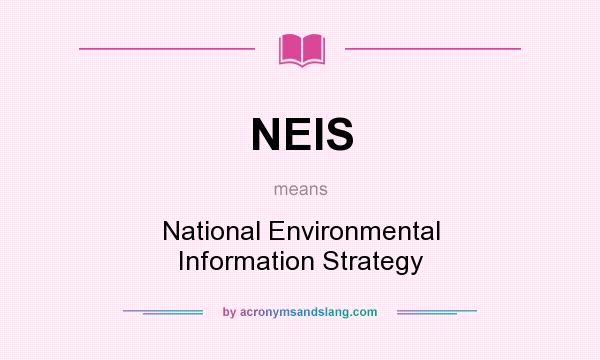 What does NEIS mean? It stands for National Environmental Information Strategy