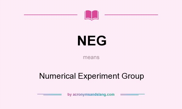 What does NEG mean? It stands for Numerical Experiment Group