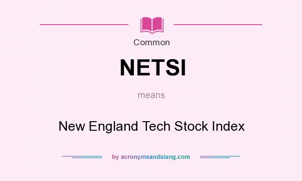 What does NETSI mean? It stands for New England Tech Stock Index