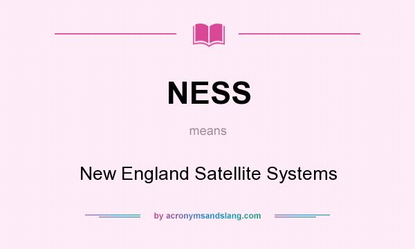 What does NESS mean? It stands for New England Satellite Systems