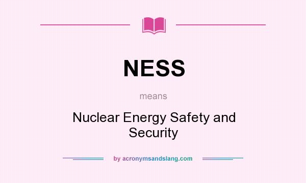 What does NESS mean? It stands for Nuclear Energy Safety and Security