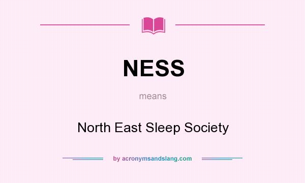 What does NESS mean? It stands for North East Sleep Society
