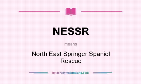 What does NESSR mean? It stands for North East Springer Spaniel Rescue