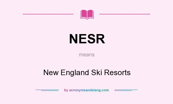 What does NESR mean? It stands for New England Ski Resorts