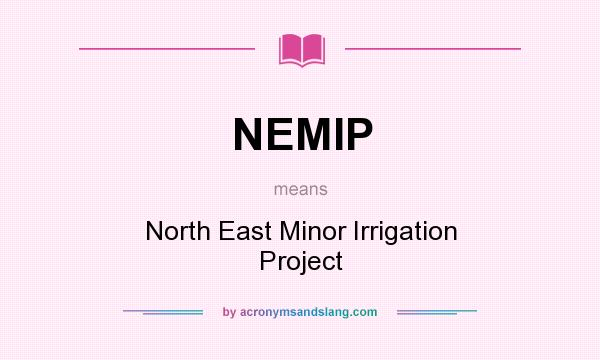 What does NEMIP mean? It stands for North East Minor Irrigation Project