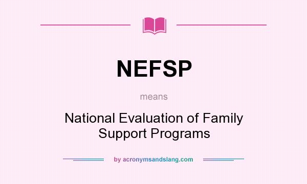 What does NEFSP mean? It stands for National Evaluation of Family Support Programs