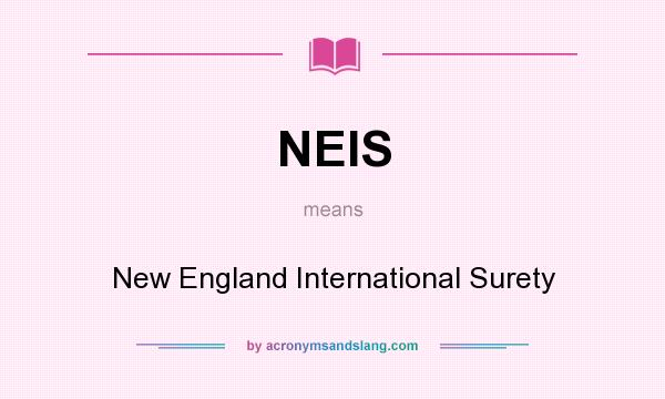 What does NEIS mean? It stands for New England International Surety