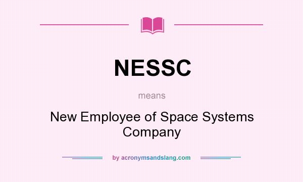 What does NESSC mean? It stands for New Employee of Space Systems Company