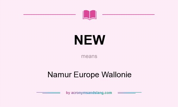 What does NEW mean? It stands for Namur Europe Wallonie