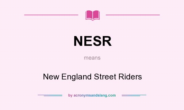 What does NESR mean? It stands for New England Street Riders