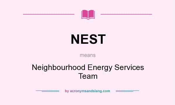 What does NEST mean? It stands for Neighbourhood Energy Services Team