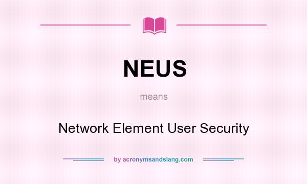 What does NEUS mean? It stands for Network Element User Security
