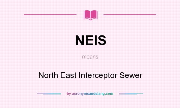 What does NEIS mean? It stands for North East Interceptor Sewer