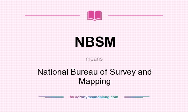What does NBSM mean? It stands for National Bureau of Survey and Mapping