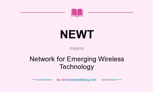 What does NEWT mean? It stands for Network for Emerging Wireless Technology
