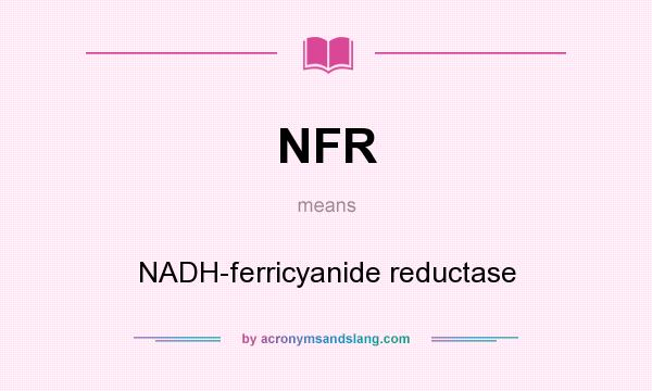 What does NFR mean? It stands for NADH-ferricyanide reductase