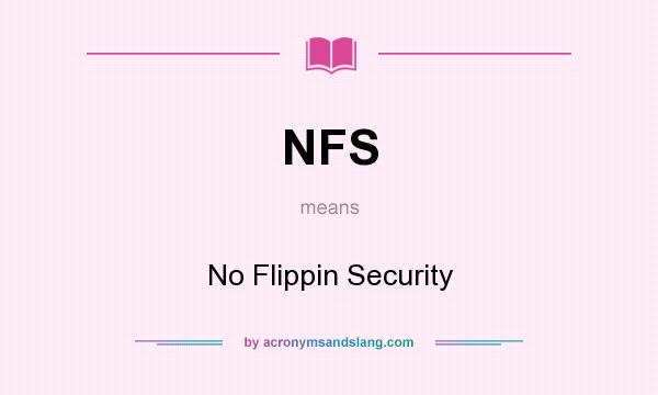 What does NFS mean? It stands for No Flippin Security