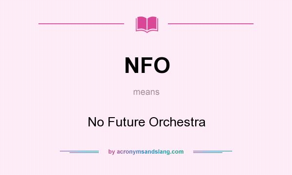 What does NFO mean? It stands for No Future Orchestra