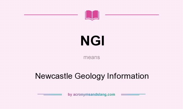 What does NGI mean? It stands for Newcastle Geology Information