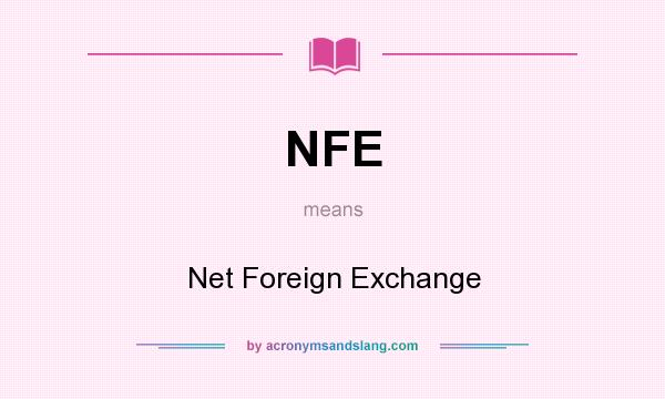 What does NFE mean? It stands for Net Foreign Exchange