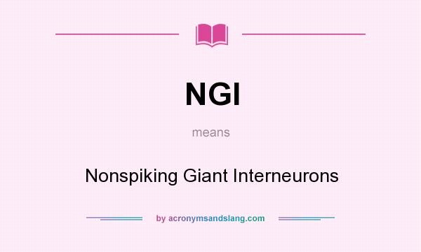 What does NGI mean? It stands for Nonspiking Giant Interneurons