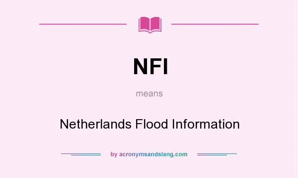 What does NFI mean? It stands for Netherlands Flood Information