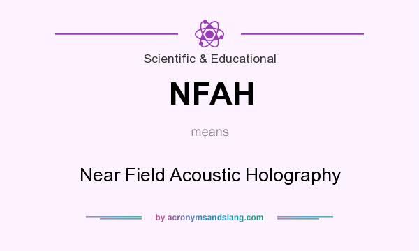 What does NFAH mean? It stands for Near Field Acoustic Holography