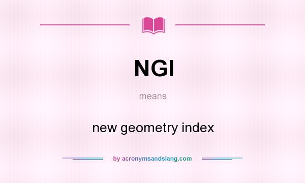 What does NGI mean? It stands for new geometry index