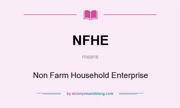 What does NFHE mean? It stands for Non Farm Household Enterprise