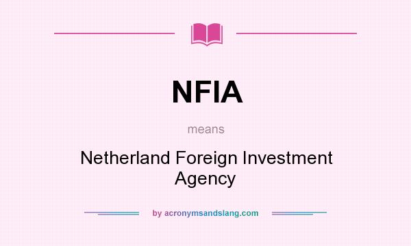 What does NFIA mean? It stands for Netherland Foreign Investment Agency