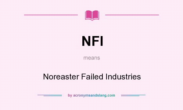 What does NFI mean? It stands for Noreaster Failed Industries