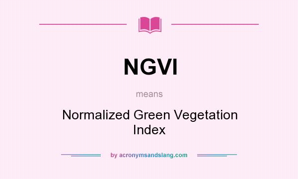 What does NGVI mean? It stands for Normalized Green Vegetation Index