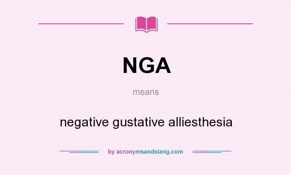 What does NGA mean? It stands for negative gustative alliesthesia