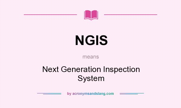 What does NGIS mean? It stands for Next Generation Inspection System