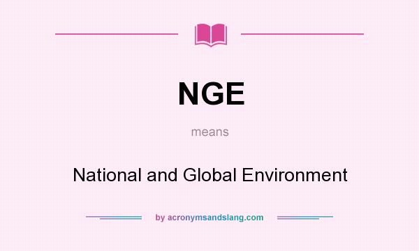 What does NGE mean? It stands for National and Global Environment