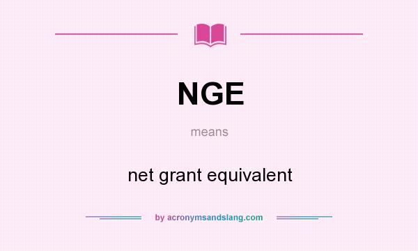 What does NGE mean? It stands for net grant equivalent