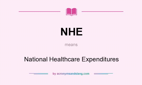 What does NHE mean? It stands for National Healthcare Expenditures
