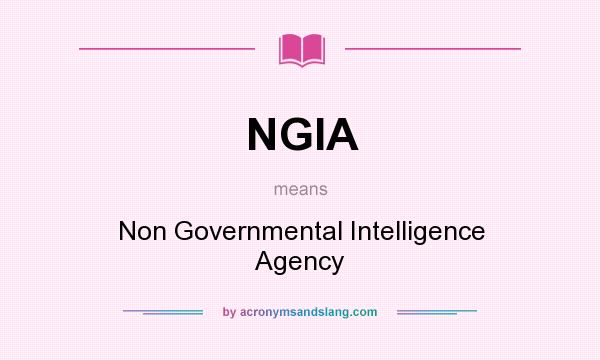 What does NGIA mean? It stands for Non Governmental Intelligence Agency