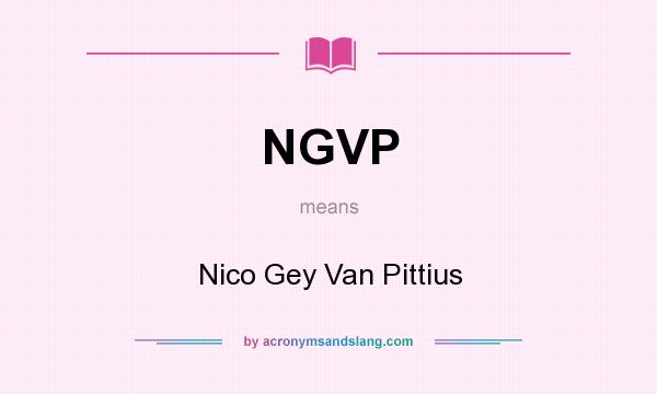 What does NGVP mean? It stands for Nico Gey Van Pittius
