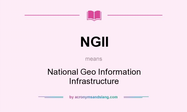 What does NGII mean? It stands for National Geo Information Infrastructure