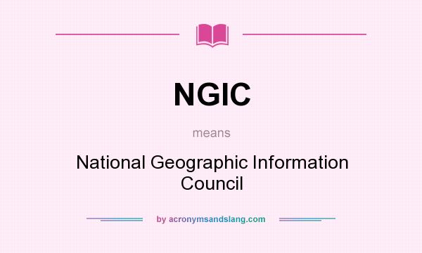 What does NGIC mean? It stands for National Geographic Information Council