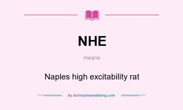 What does NHE mean? It stands for Naples high excitability rat