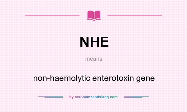 What does NHE mean? It stands for non-haemolytic enterotoxin gene