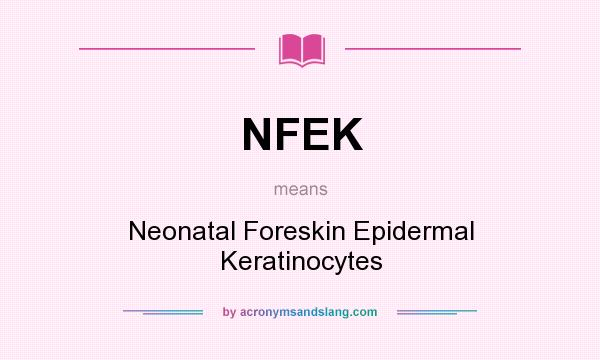 What does NFEK mean? It stands for Neonatal Foreskin Epidermal Keratinocytes